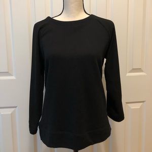JCREW black mixed media sweatshirt small